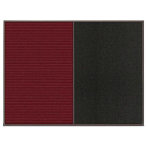 United Visual Products Double Door Radius Corkboard, 42"X32", S UV80025-SATIN-BUFF - main